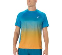 Asics - Road Fade S/S Top - T-shirt de running - L - aegean blue / yamabuki