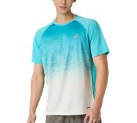 Asics T-shirt Road Ibuki – running fonctionnel – azur/aqua/blanc – Homme M
