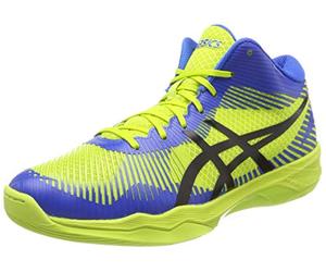 Asics Volley Elite FF MT, Chaussures de Volleyball Homme, Multicolore (Energy Green/Directoire Blue/Black 7743), 42.5 EU