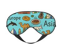 Asie Europe Afrique Imprimé Fonctionnalité Outdoor Voyage Masque pour les Yeux Respirant Camping Méditation Yoga Friendly