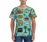Asie Europe Afrique Imprimer Loisirs Vêtements Quotidien T-Shirt Hommes Manches Courtes Entraînement Élégant Été Respirant, Noir , S