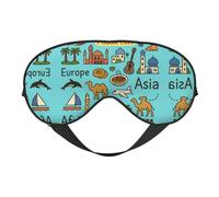 Asie Europe Afrique Masque de sommeil pour les yeux, doux pour la maison et le camping, bloque la lumière, confortable pour la plupart des utilisateurs