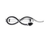 Asienice Pince à cravate serpent noire unique pour hommes animaux gothique pince à cravate accessoires