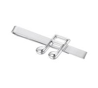 Asienice Pinces à cravate amusantes pour homme - Argent - Unique - Délicat - Note de musique - Pince à cravate pour homme
