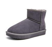 Asifn Femmes Hommes Bottines Baskets Chaudes Botte d'hiver Fourrées Plates Doublure Mode Chaud(Gris,43 EU,26.5CM du Talon aux Orteils