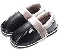 Asifn Pantoufles Femmes Hommes Doux Home Chaussons en Mousse Mémoire Confort Laine-Peluche Maison Intérieur Mules Chaussons(Noir,42/43 EU,43/44 Taille de la Marque