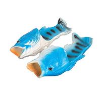 Asifn Plage Creative Poisson Chaussures Unisexe EVA Douche Pantoufles D'été Enfants Animal Drôle Antidérapant Résistant à l'usure Sandales（Bleu,48/49 EU