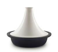 La Fonderie 1890 Tajine Induction Tous Feux en fonte émaillée ASILAH, Bol en fonte, Couvercle en céramique, Tajines et Couscous, Capacité 2,5 L, Beige