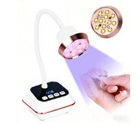 Asimebesty 36W Lampe UV Ongles Gel, Mini Lampe UV avec Capteur Intelligent | et Écran LCD, 30s/60s/90s Modes, Rechargeable Petite Sèche Ongles Design Col de Cygne Flexible pour Salon et Maison, Blanc