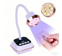Asimebesty 36W Lampe UV Ongles Gel, Mini Lampe UV avec Capteur Intelligent et Écran LCD, 30s/60s/90s Modes, Rechargeable Petite Sèche Ongles Design Col de Cygne Flexible pour Salon et Maison, Violet