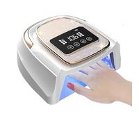 Asimebesty Lampe UV Ongles Gel, 120W Lampe UV LED Ongles Rechargeable Sans Fil avec 4 Minuteries, Professionelle Lampe LED Sèche Ongles avec Capteur Automatique Écran LCD pour Vernis à ongles Gels