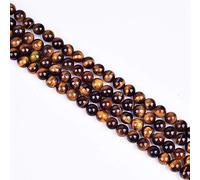 Asingeloo,12MM,Oeil De Tigre Jaune Naturel,Perles Rondes En Vrac De Pierres Précieuses Pour La Fabrication De Bijoux à Bricoler Soi-Même,15 "Un Brin,Perles De Pierre