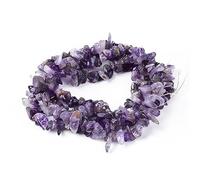 Asingeloo 34" Améthyste naturelle véritables perles de pierre Chips Beads Chips Aventurine Perles Irrégulier 5-8mm Verte Pierre Gemmes et Minéraux pour Bijoux Pierres précieuses irrégulières