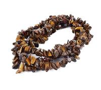 Asingeloo 34" Yeux de tigre jaune naturel véritables perles de pierre Chips Beads Chips Aventurine Perles Irrégulier 5-8mm Verte Pierre Gemmes et Minéraux pour Bijoux Pierres précieuses irrégulières