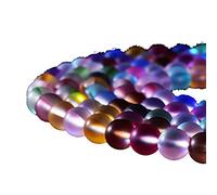 Asingeloo 38PCS 10mm Naturel Coloful Mystic Aura Quartz Gemme Givré Titane Mat Arc-En-Ciel Rond Perles Lâches 15 pouces Full Strand Crystal Healing Power Quartz