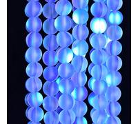 Asingeloo 60PCS 6mm Naturel Bleu Mystic Aura Quartz Gemme Givré Mat Titane Rond Lâche Entretoise Perles 15 pouces Plein Brin Cristal Guérison Puissance Quartz