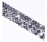 Asingeloo 8mm perles de pierre de malachite blanche noire pour la fabrication de bijoux 15 "un brin rond de pierres précieuses perles en vrac