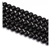 Asingeloo magnifiques perles de pierres précieuses d'onyx mat de 8mm perles de pierre d'onyx givré noir pour la fabrication de bijoux pierre d'énergie de guérison de puissance 15 pouces un brin
