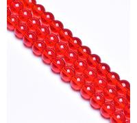 Asingeloo Verre Perles en Pierre pour la confection de bijoux en verre rond Perles Intercalaires pour bracelet DIY 6 mm 8 mm 10 mm 6mm Rouge
