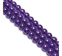 Asingeloo Verre Perles en Pierre pour la confection de bijoux en verre rond Perles Intercalaires pour bracelet DIY 6 mm 8 mm 10 mm 6mm violet