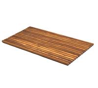Asinox TEK4H7100 Caillebotis de Douche, Bois en Teck, Enroulable, 86 x 56 x 2,5 cm