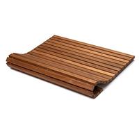 Asinox TEK4H990 Caillebotis de Douche, Bois en Teck, Enroulable, 76 x 76 x 2,5 cm
