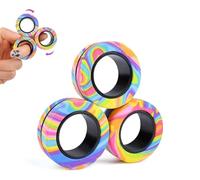 ASIOWELY Anneaux Magnétiques TDAH Jouets Fidget Toys Adultes,3 PCS Cool Fidget Aimant Ring pour Anti Stress Spinner Anneau de Doigt pour Enfants Adolescents Cadeaux pour 3-6-8 + Année Vieux Garçons