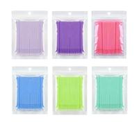 ASIRYVA Lot de 600 micro-pinceaux applicateurs - Pinceaux pour cils, sourcils et nail art en 6 couleurs pour maquillage, soins dentaires et plus encore