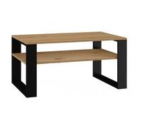 ASISA - Table basse rectangulaire style loft - Dimensions 90x58x50 cm - Table basse avec étagère