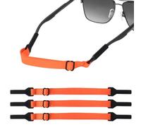 ASISUN 3 Pcs Cordon Lunettes,Orange Sangles de Lunettes Réglables,Cordon de Lunettes Antidérapant,Lunettes Chaîne Lanière pour Femmes Hommes.