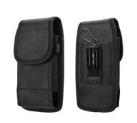 ASISUN Pochette Telephone avec Mousqueton métallique, 5,7 à 6,3 Étui Ceinture Vertical,Noir Universelle Poche de Ceinture,pour Grande Petite Homme Smartphone étuis Etui Multi-Usages Housse
