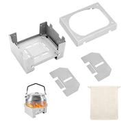 ASISUN Réchaud portable à combustible solide,argenté Mini réchaud de camping,réchaud pliable pour four à alcool solide épais pour camping, randonnée, pique-nique, barbecue