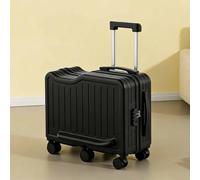 Asiwnshw Bagage à chevaucher pour Enfants - Valises Trolley avec 6 Roues pivotantes et Porte-gobelet rétractable - Valise-Trottinette(Black,22in)