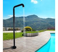 Asiwnshw Douche extérieure en Acier Inoxydable avec pommeau de Douche, Douche de Jardin à Effet Pluie autoportante, Douche de Piscine sur Pied pour Piscine extérieure, Plage, Noir