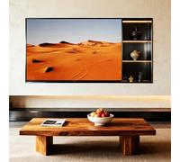 Asiwnshw Meuble TV encastré avec Niche, présentoir TV avec éclairage LED, Meubles TV et centres multimédias, Meuble TV Cube de Rangement en Acier Inoxydable, Noir(for 85-in TVs)