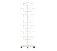 Asiwnshw Présentoir à chapeaux rotatif, support de chapeau réglable avec roulettes, support de chapeau sur pied en métal, tour sur pied pour casquettes de perruque, chapeaux de baseball(White,7 Tier)