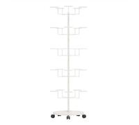 Asiwnshw Présentoir à chapeaux rotatif, support de chapeau réglable avec roulettes, support de chapeau sur pied en métal, tour sur pied pour casquettes de perruque, chapeaux de baseball(White,5 Tier)