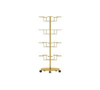Asiwnshw Présentoir à chapeaux rotatif, support de chapeau réglable avec roulettes, support de chapeau sur pied en métal, tour sur pied pour casquettes de perruque, chapeaux de baseball(Gold,4 Tier)