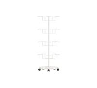 Asiwnshw Présentoir à chapeaux rotatif, support de chapeau réglable avec roulettes, support de chapeau sur pied en métal, tour sur pied pour casquettes de perruque, chapeaux de baseball(White,4 Tier)