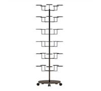 Asiwnshw Présentoir à chapeaux rotatif, support de chapeau réglable avec roulettes, support de chapeau sur pied en métal, tour sur pied pour casquettes de perruque, chapeaux de baseball(Black,6 Tier)