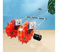 Asiwnshw Rouleau de semoir de Jardin à poussée Manuelle, semoir Manuel à Double rangée, semoir de Jardin à poussée de précision et applicateur d'engrais, épandeur de semences portatif(9 Mouths)