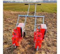 Asiwnshw Semoir Manuel de Jardin à Pousser, Rouleau de semis Manuel, applicateur d'engrais et de semis, semoir à Double rangée pour soja, arachide, maïs, Coton, soja(5 Mouths)