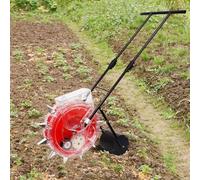 Asiwnshw Semoir Manuel Semoir de Jardin à poussée Manuelle et applicateur d'engrais, Machine de semis de Jardin à poussée de précision, semoir à Rouleaux Semoir à arachides, maïs, Haricots(9 Holes)