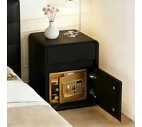 Asiwnshw Table de Chevet Moderne, Tables d'appoint Vintage en Bois, Coffre-Fort à tiroirs et Compartiment caché, Coiffeuse étroite pour Chambre, Bureau et Petits espaces(Black,40 * 40 * 50cm)