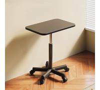Asiwnshw Table de Plateau TV Portable, Table de dîner réglable avec roulettes, Table de Chevet Noire, Table d'appoint pour lit et canapé, pour Manger et Lire