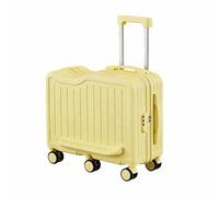Asiwnshw Valise Cabine Rigide avec Porte-gobelet dissimulé, 6 Roues pivotantes et Serrure à Code - Bagage à Main léger et élégant, idéal pour Les Voyages et Les séjours d'études(Yellow,20in)
