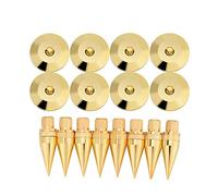 Asixx Contre-Pointe Lot de 8, 6 x 36MM Contre-Pointe en Cuivre Haut-Parleur, Amplificateur, Phonographe, Lecteur de CD DVD, Châssis, Instrument, etc, 8 Coussins de Base 8 Pointes