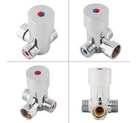 Asixx Mitigeur Thermostatique G1/2 Vanne de Mélangeur à Eau Chaude et Froide Contrôle de Température pour Robinet Automatique