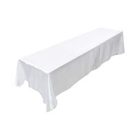 Asixx Nappe Rectangulaire, 149 x 322cm Nappe de Table Antitache en Polyester pour Fête, Banquet, Dîner, Restaurant et Mariage(Blanc)