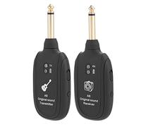 Asixx Transmission de Guitare sans Fil, UHF Émetteur et Récepteur sans Fil en Plastique et Métal avec Câble USB pour Guitare, Basse et Violon Électrique